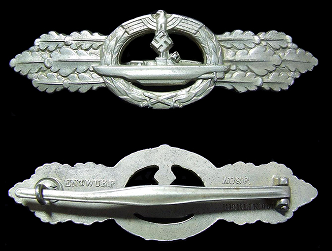 U-Boat Combat Clasp in silver by the maker C. Schwerin & Sohn - Berlin